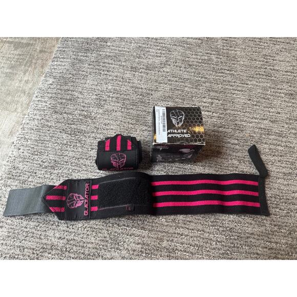 Gladiator Gym Wrist Wraps - Pink and Black - New in Box - Picture 1 of 6